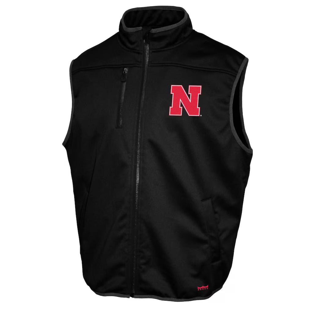 Black Vest Franchise Club Softshell Full-Zip Nebraska Huskers