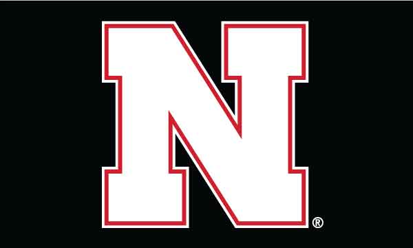 Black and White Block N - Flag Single Sided Applique 3ft x 5ft Grommets Nebraska Cornhuskers