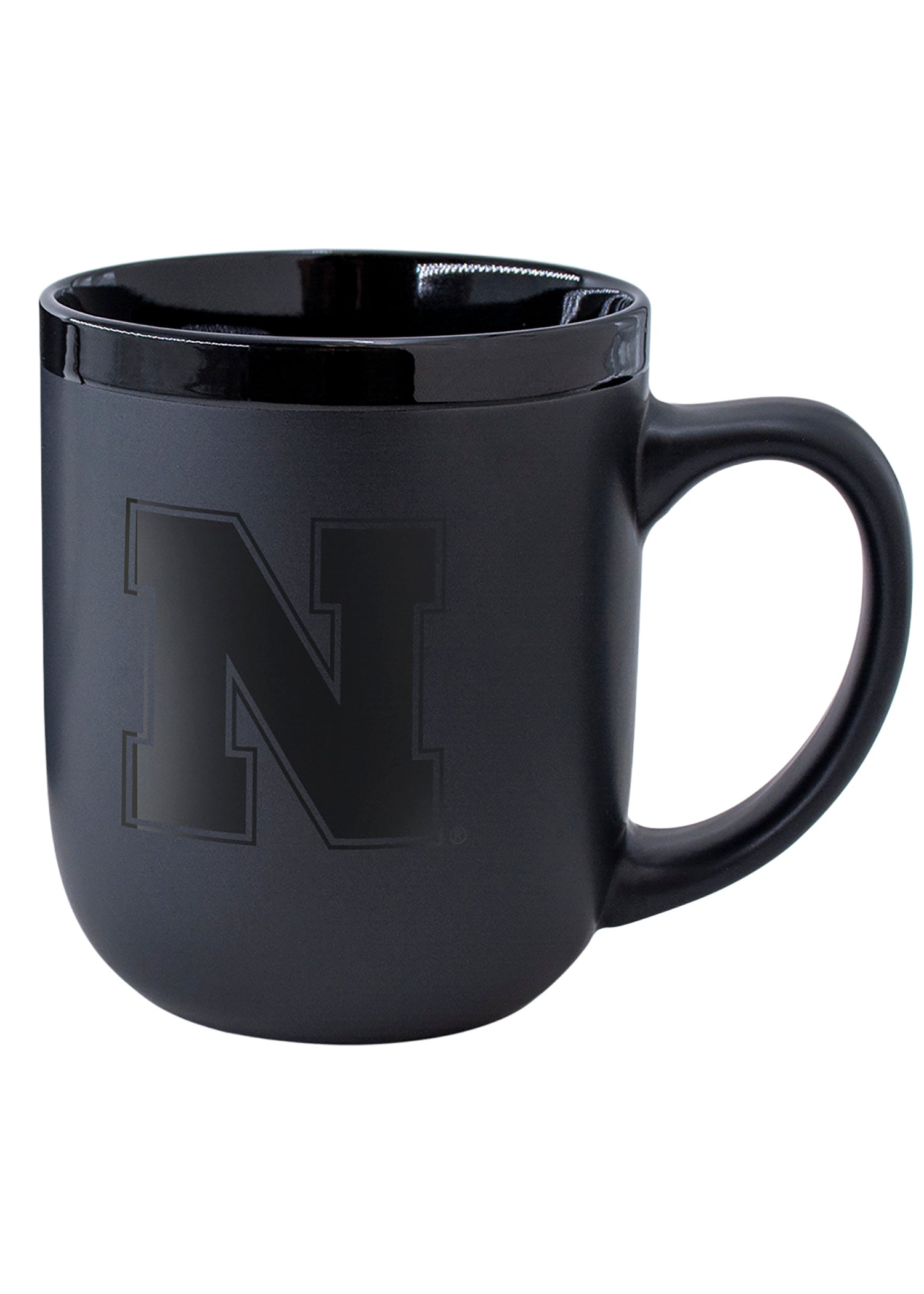 Black on Black Ceramic Mug - Nebraska Cornhuskers