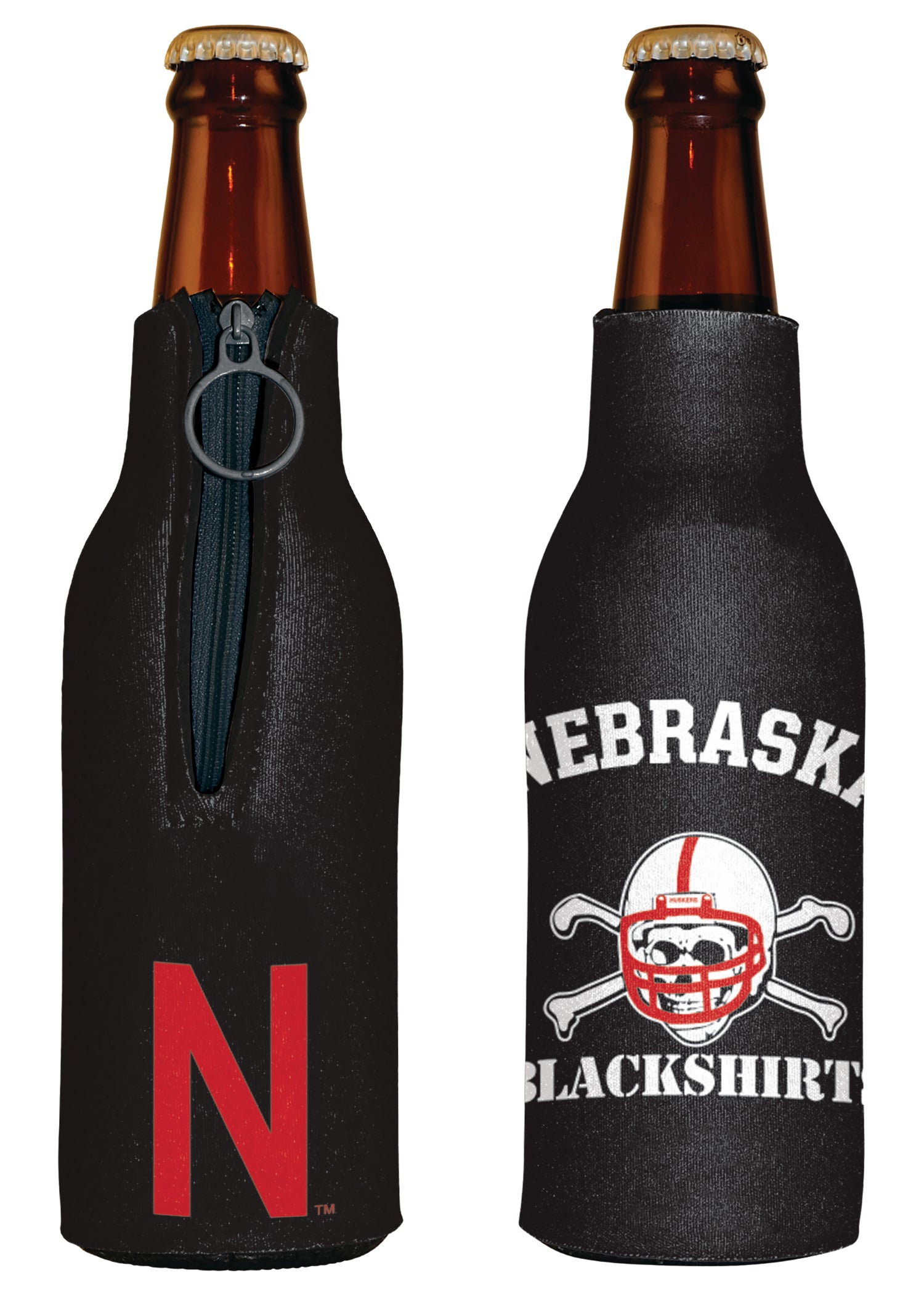 Blackshirts Bottle Hugger Koozie - Nebraska Cornhuskers