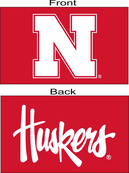 Block N and Script Huskers - Flag Double Sided Silk Screened 3ft x 5ft Grommets Nebraska Cornhuskers 101030525R