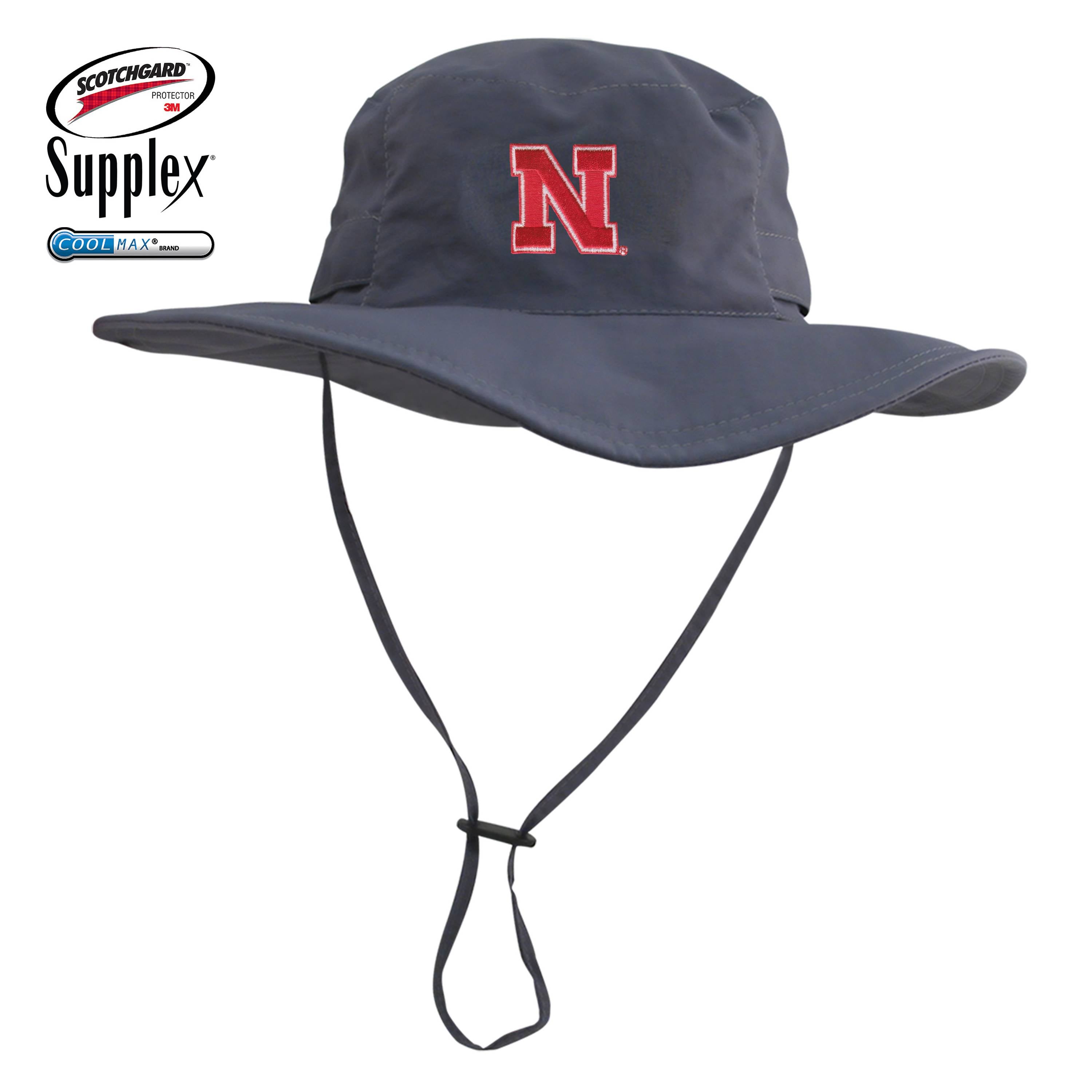 Boonie Bucket Hat in Grey - Nebraska Cornhuskers