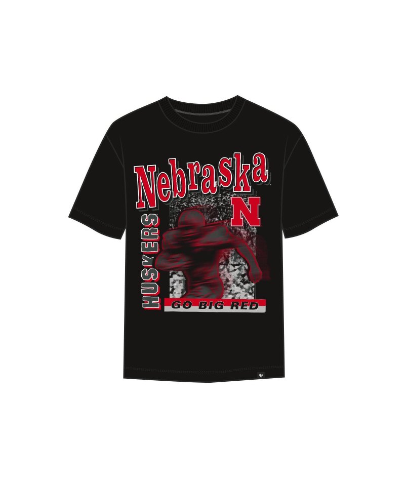 Black Speed Burst Foundation Tee - Nebraska Cornhuskers