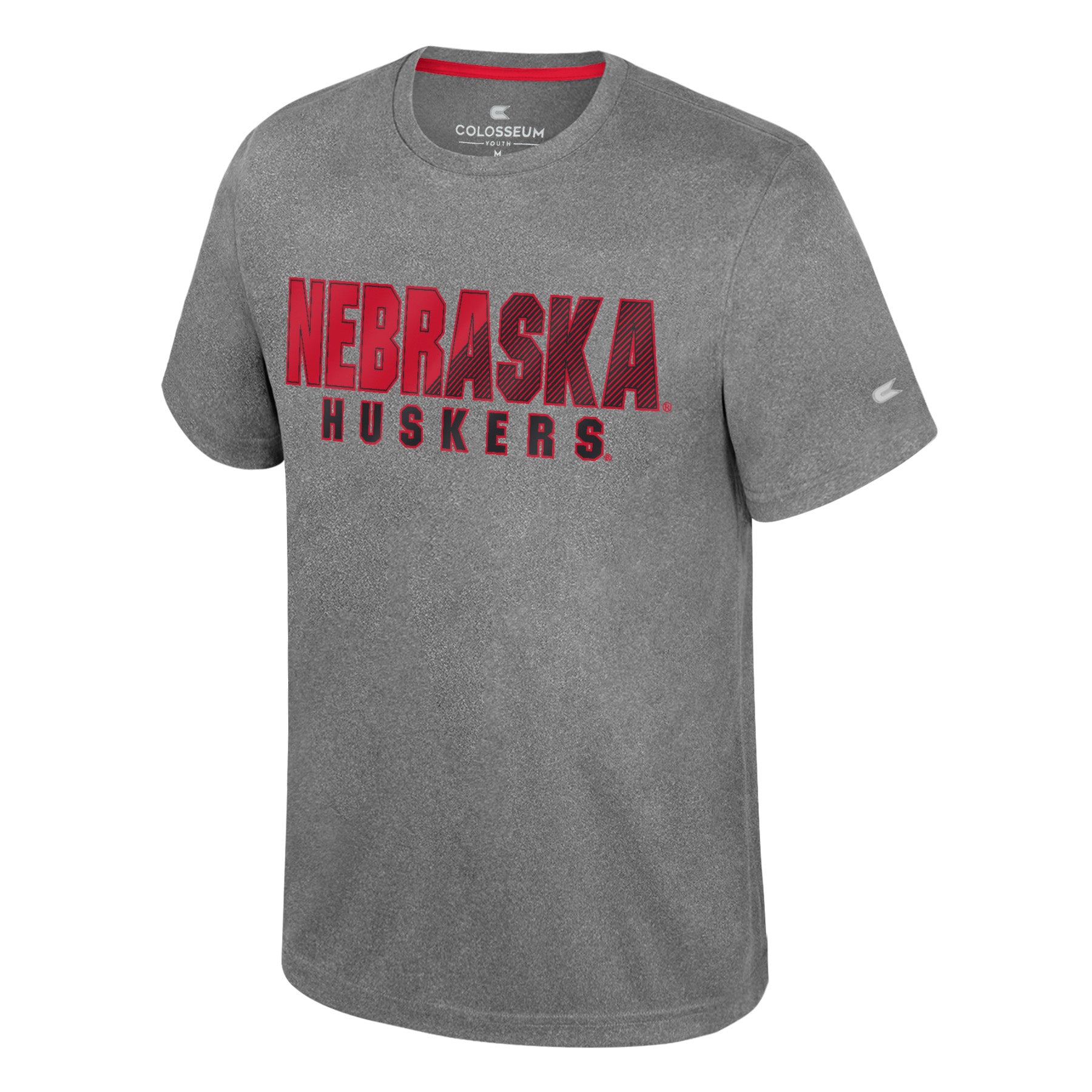 Youth Ortiz Short Sleeve Tee - Heather Charcoal - Nebraska Cornhuskers