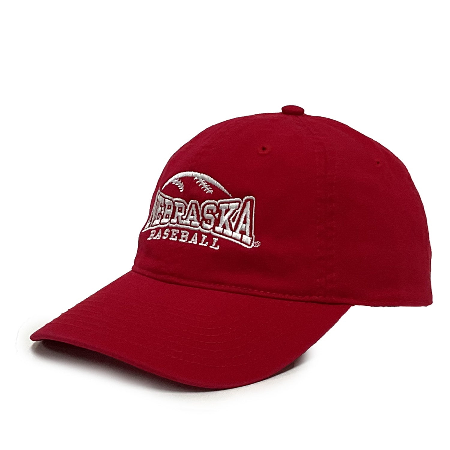 Classic Twill Baseball in Red Hat, Curved Bill, Strapback - Nebraska Cornhuskers