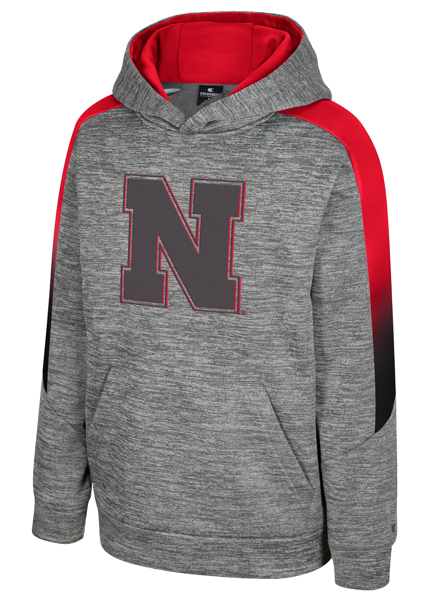 Youth Hoodie — Grey/Red Ombre