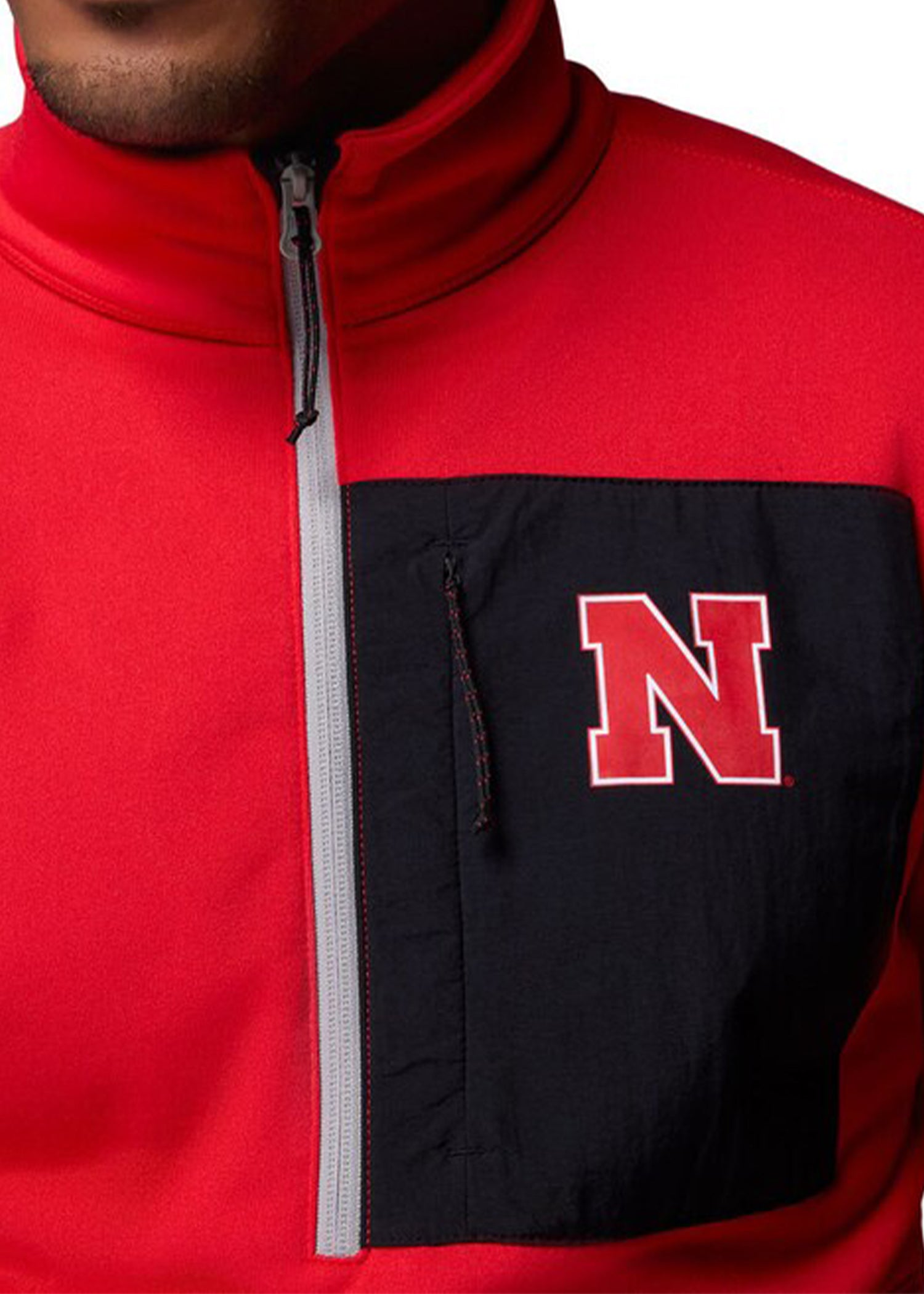 Men's Columbia Scarlet/Gray Nebraska Huskers Hike Omni-Wick Half-Zip Pullover