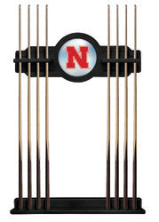 Cue Rack Black Wood Finish - Holland - Nebraska Cornhuskers