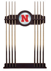 Cue Rack English Tudor Wood Finish - Holland - Nebraska Cornhuskers