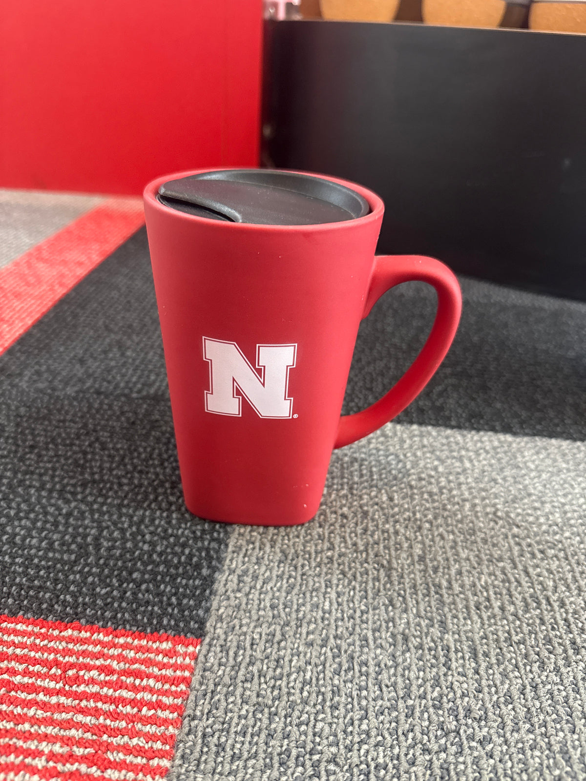 Soft Touch Ceramic Travel Coffee Mug - Nebraska Cornhuskers
