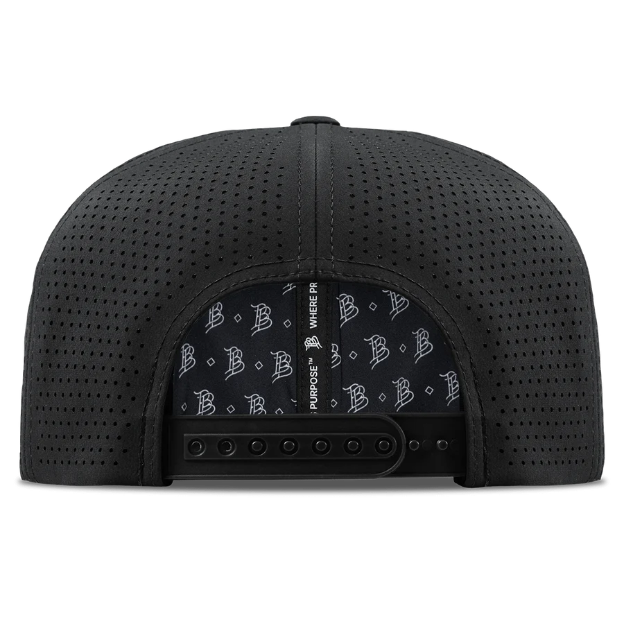 Branded Bills Blackout Hat, Flat Bill, Snapback - Nebraska Cornhuskers