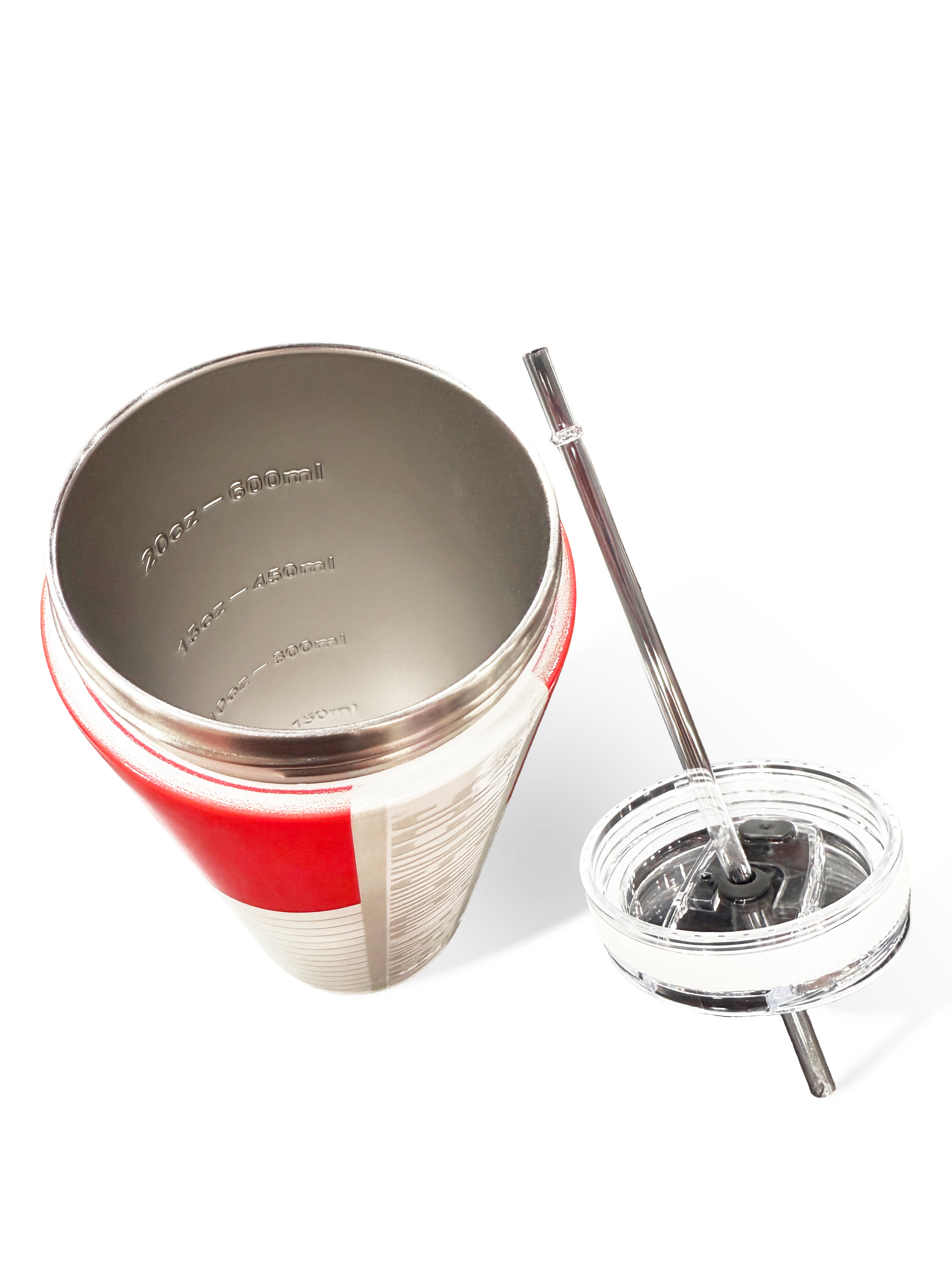 Red and White Block N 26oz Stainless Steel Flex Ice Shaker Bottle - Nebraska Cornhuskers