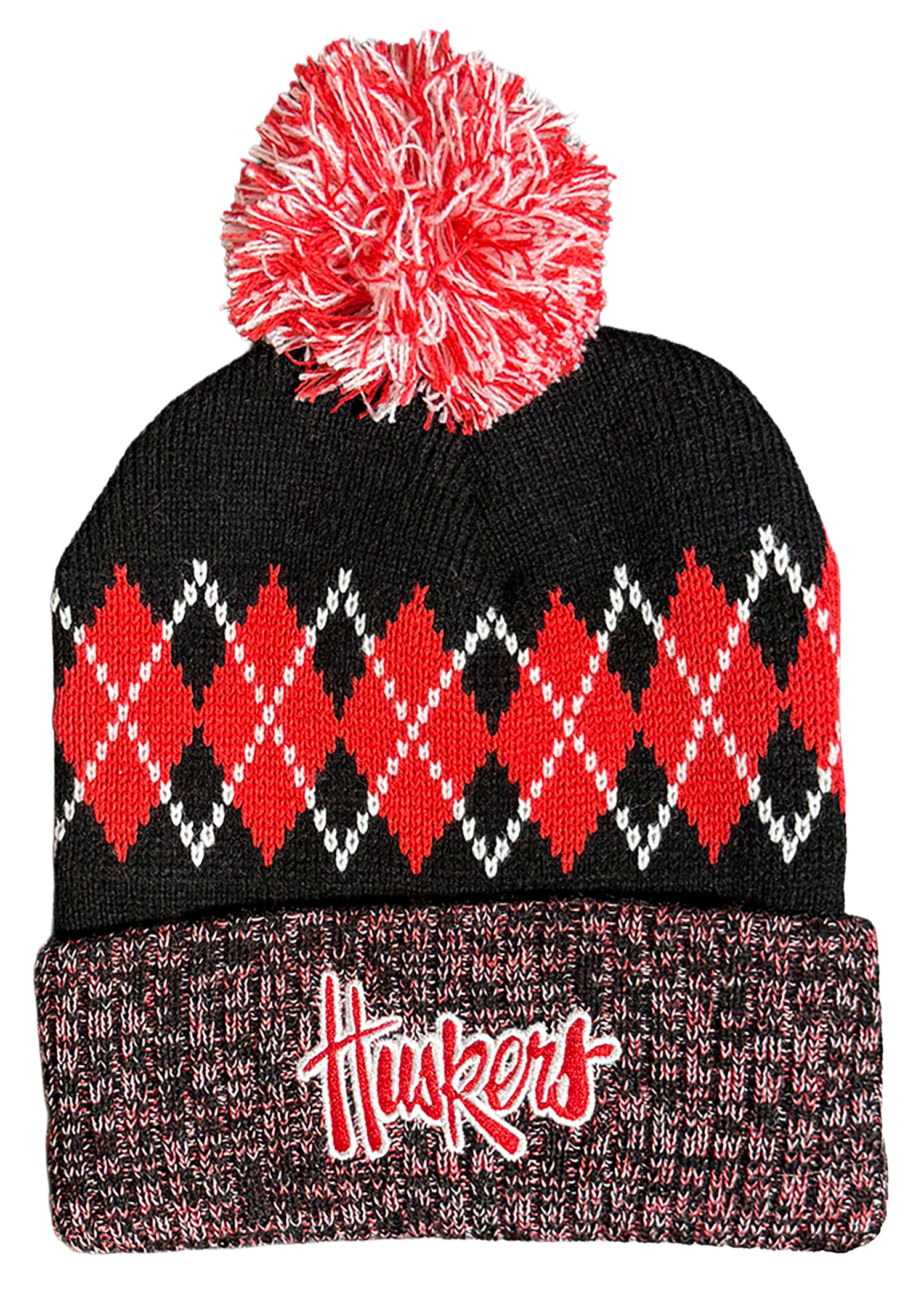 Blur Knit Hat with Pom