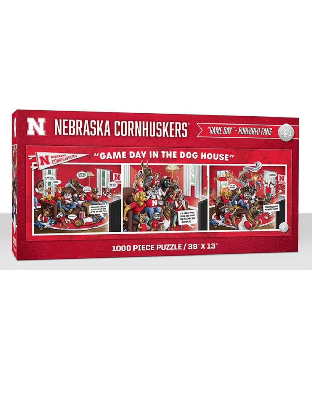 Game Day in the Dog House 1000-piece Puzzle - Nebraska Cornhuskers