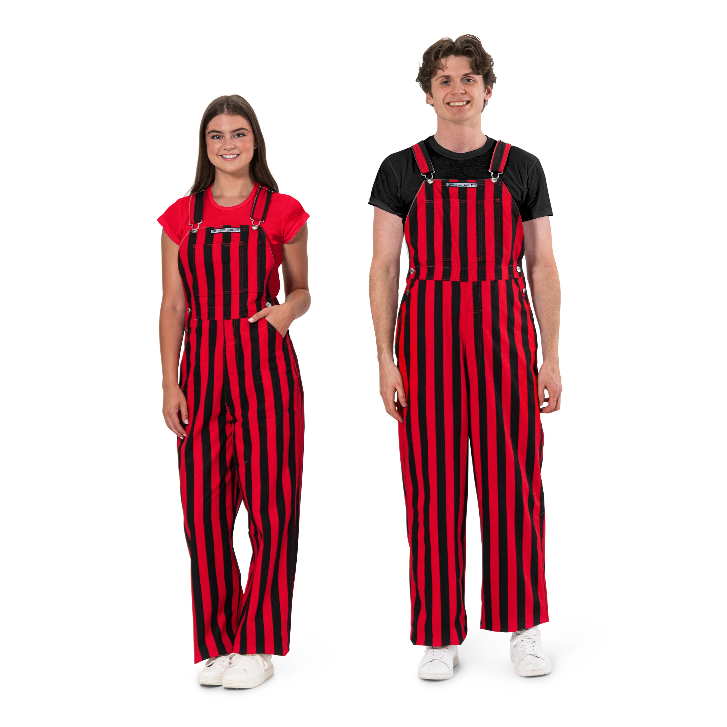 Overall GameDay Bibs Red and Black - Nebraska Cornhuskers