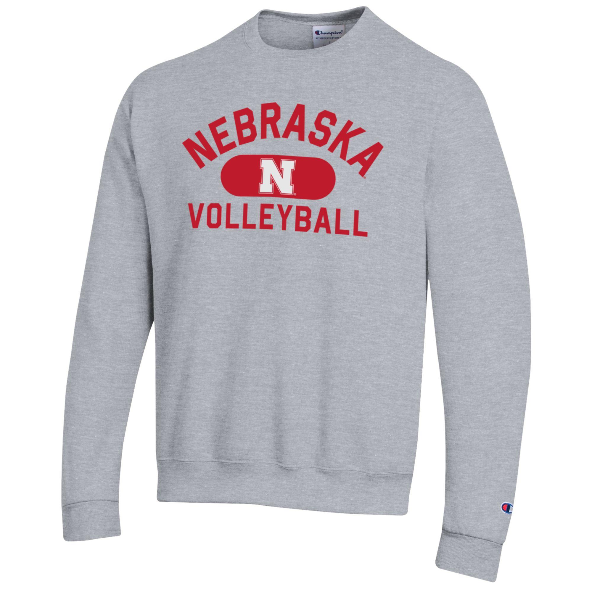 Grey Nebraska N Volleyball Crew - Nebraska Cornhuskers