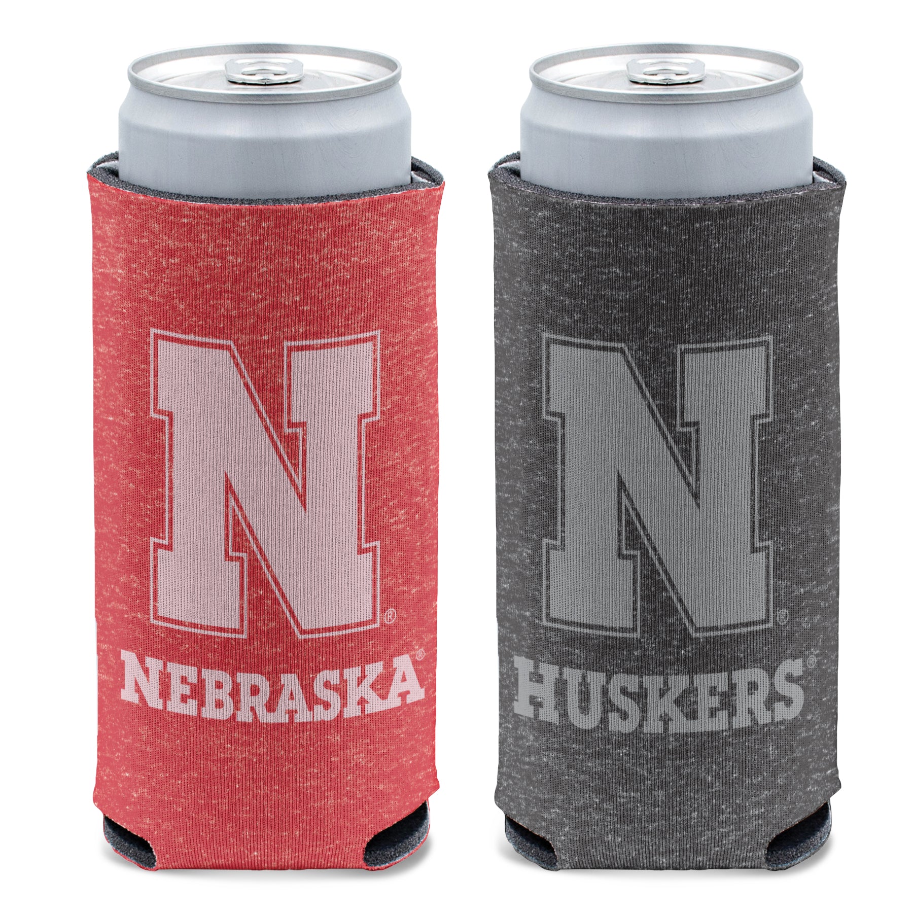 Heather 12oz Slim Can Cooler Koozie - Nebraska Cornhuskers