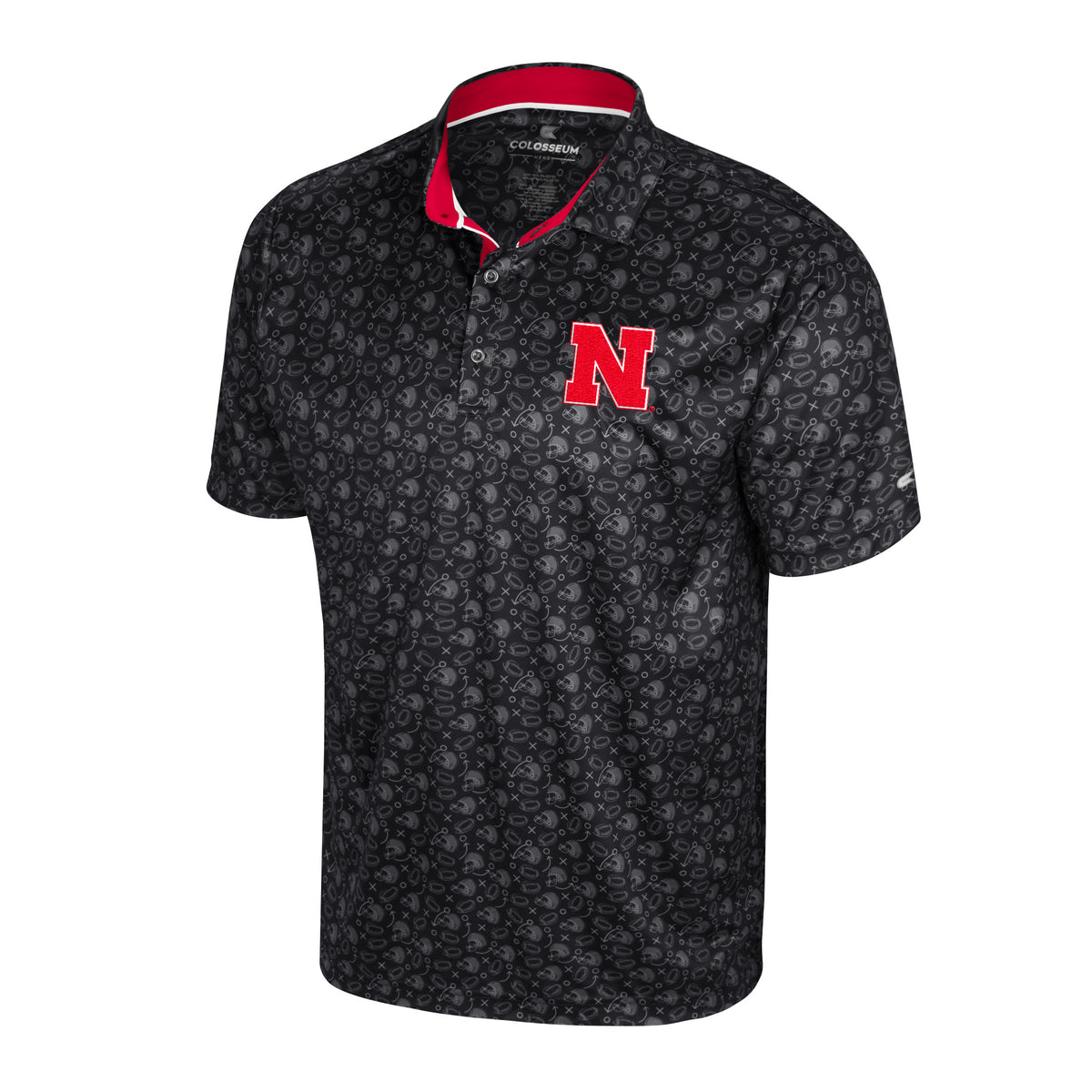 Football Game Polo in Black - Nebraska Cornhuskers