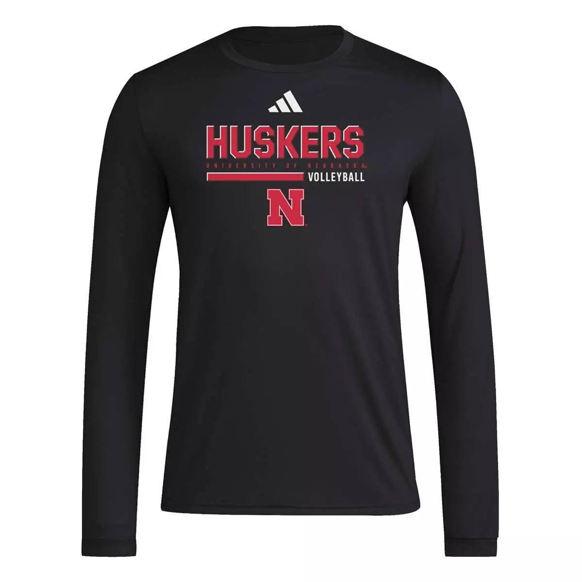 Adidas Nebraska Cornhuskers Volleyball Locker Room Long Sleeve T-Shirt