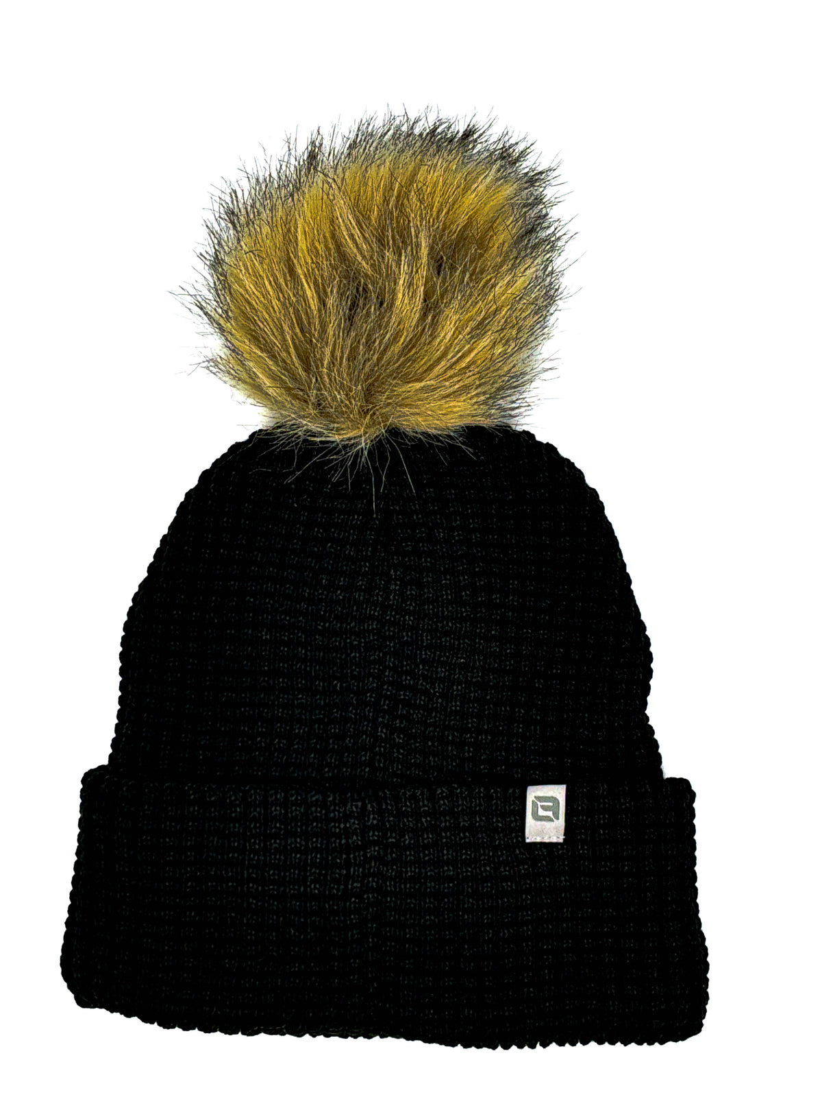 Women's Woven Black Puff Beanie Nebraska Cornhuskers
