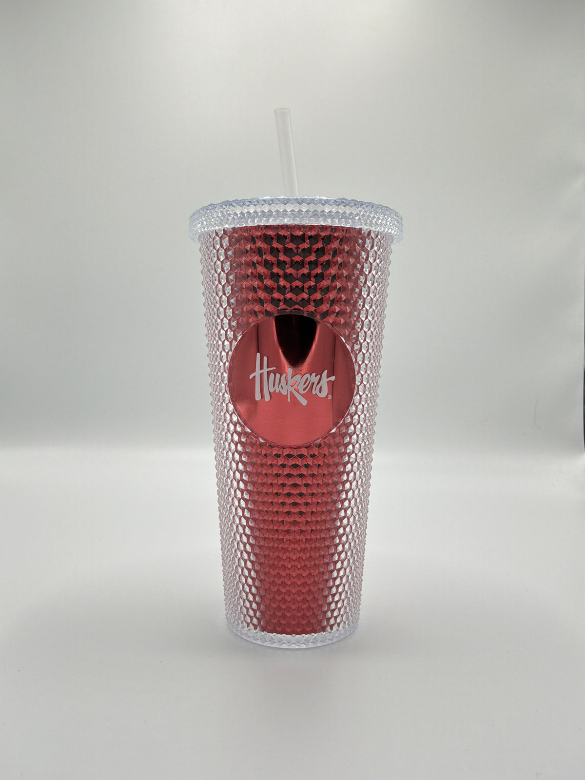 Studded Metallic Crystal Straw Cup