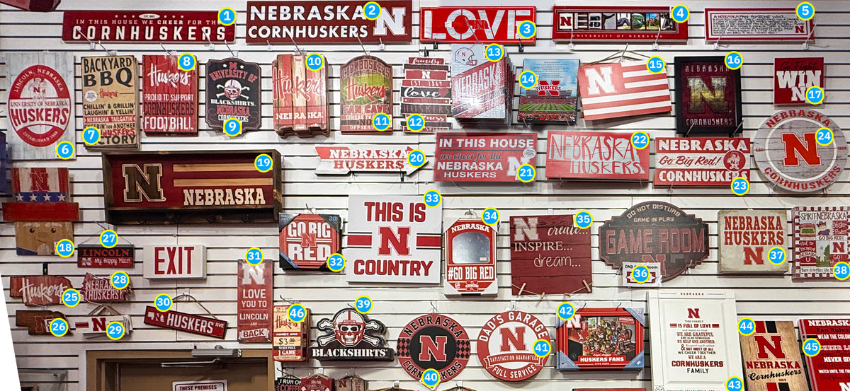 Nebraska Husker Wall Decor and Wall Signs at Husker Hounds!