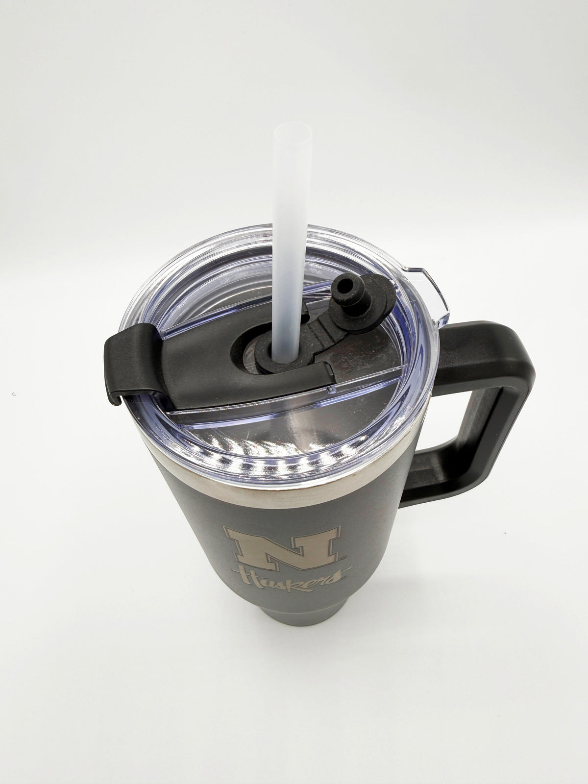 Black Etched Colossal Handled Tumbler - Nebraska Cornhuskers