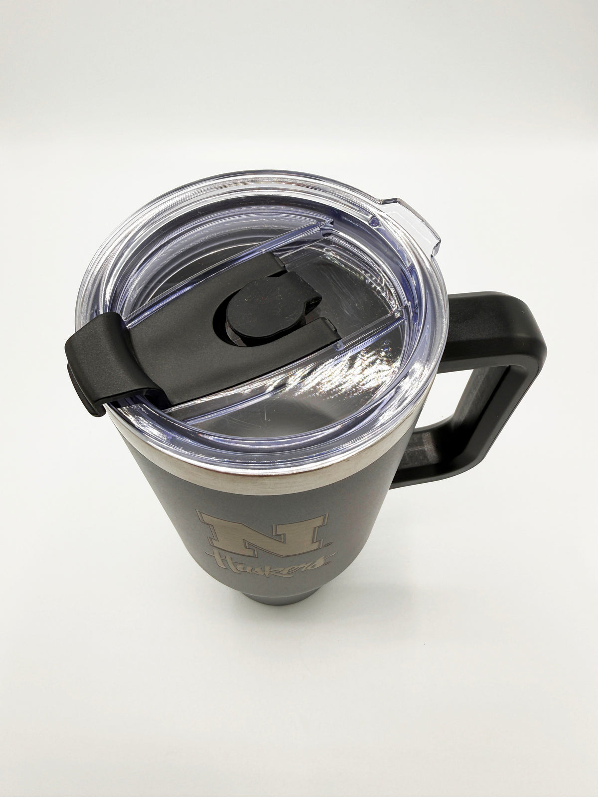 Black Etched Colossal Handled Tumbler - Nebraska Cornhuskers