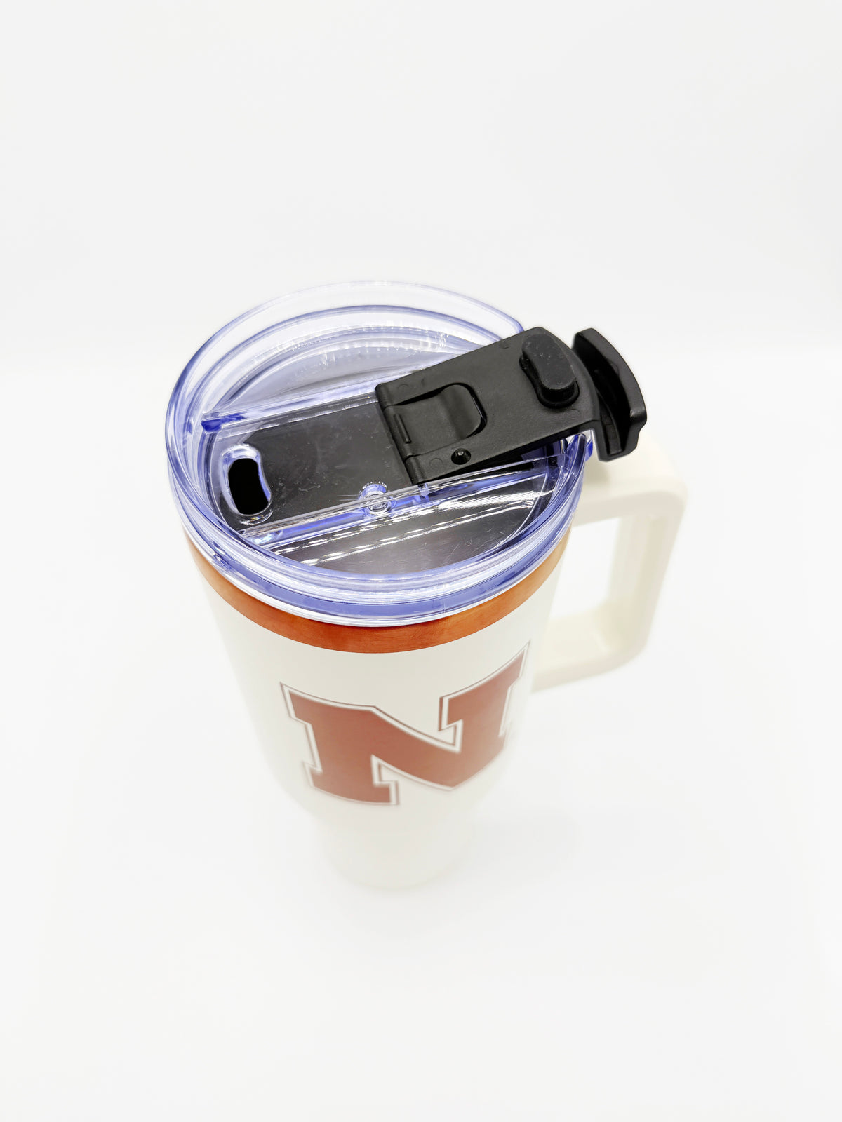 Rose Gold and Cream Handled Tumbler - Nebraska Cornhuskers
