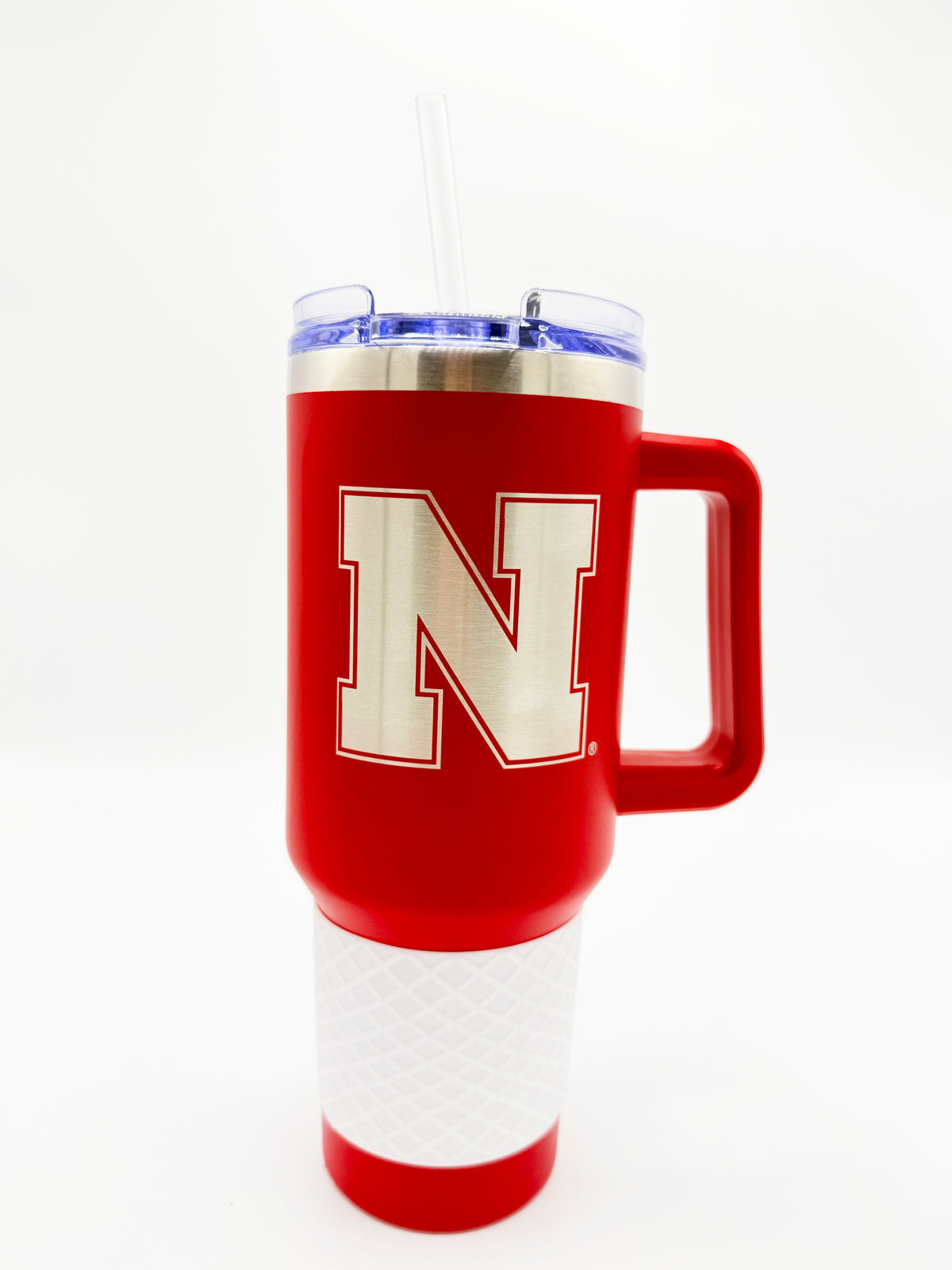 Silicone Grip Red Handled Tumbler - Nebraska Cornhuskers