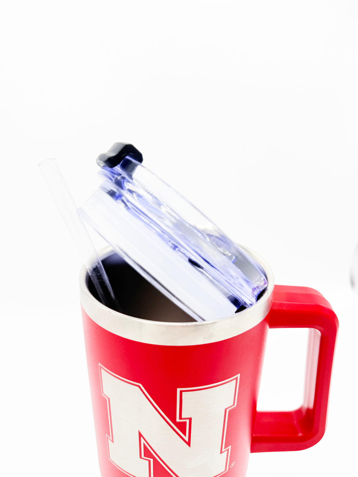 Silicone Grip Red Handled Tumbler - Nebraska Cornhuskers