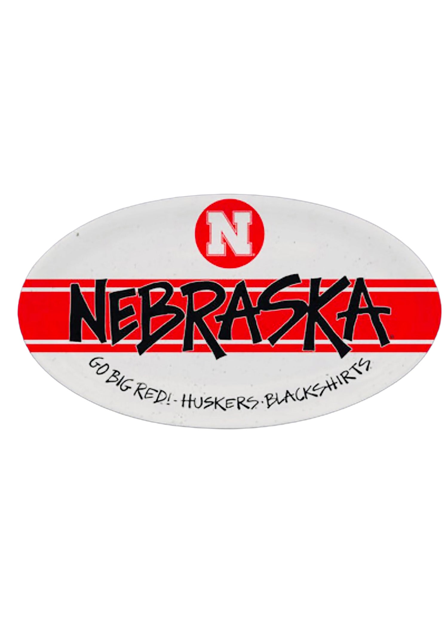 12" x 7" Graffiti “NEBRASKA” Stripe Oval Platter