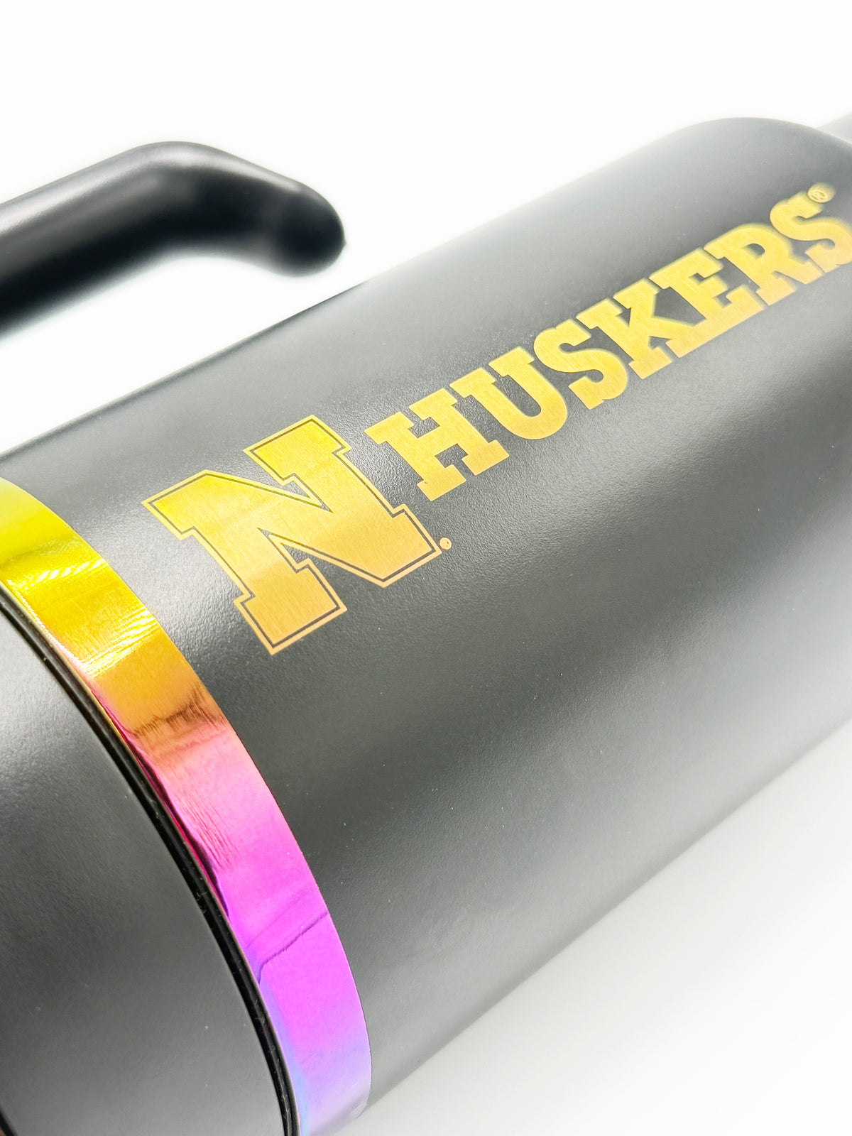 Iridescent Black Handled Tumbler - Nebraska Cornhuskers