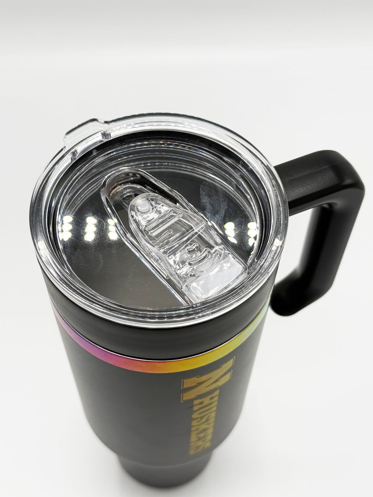 Iridescent Black Handled Tumbler - Nebraska Cornhuskers