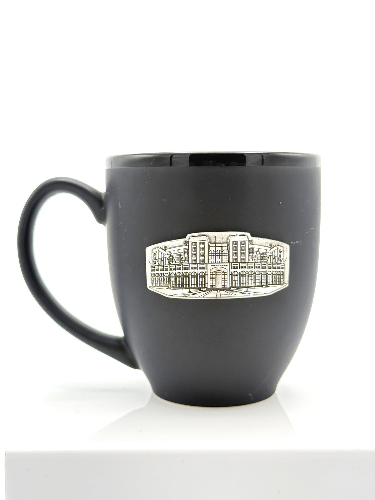 Memorial Stadium Mug with Metal Emblem Nebraska Cornhuskers