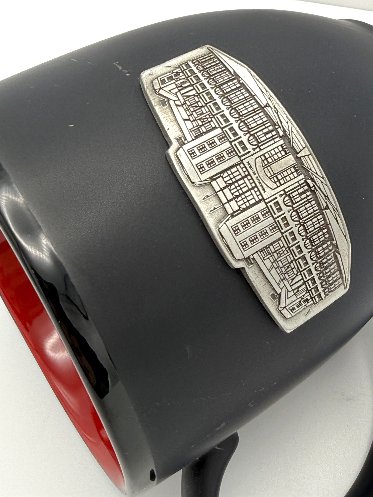 Memorial Stadium Mug with Metal Emblem Nebraska Cornhuskers