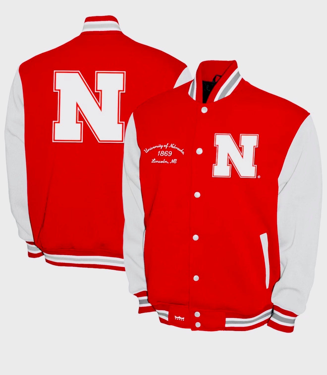 Men's Franchise Club Scarlet Nebraska Huskers Fleece Varsity Full-Snap Jacket