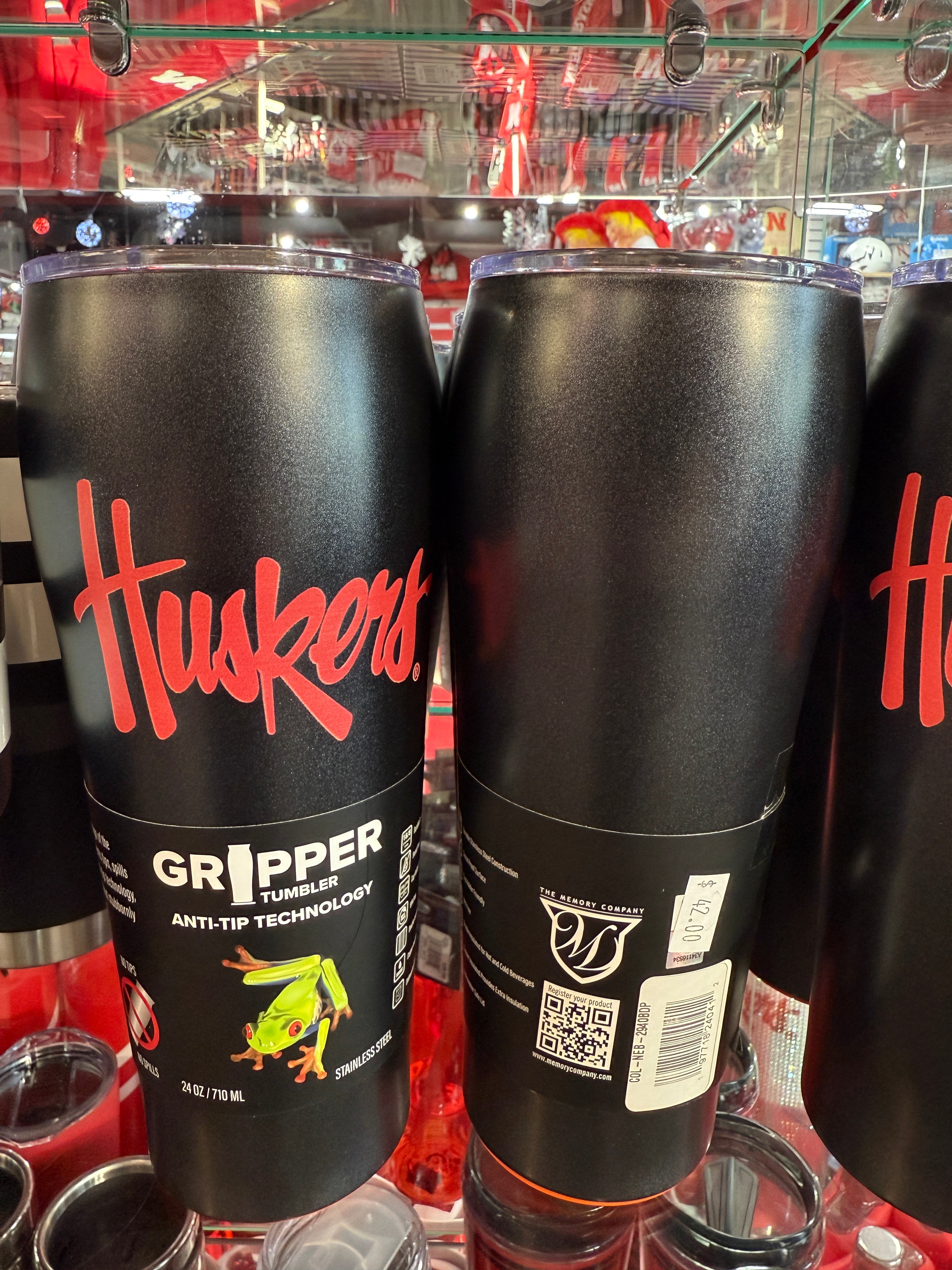Nebraska Huskers 24oz Stainless Steel Gripper Tumbler
