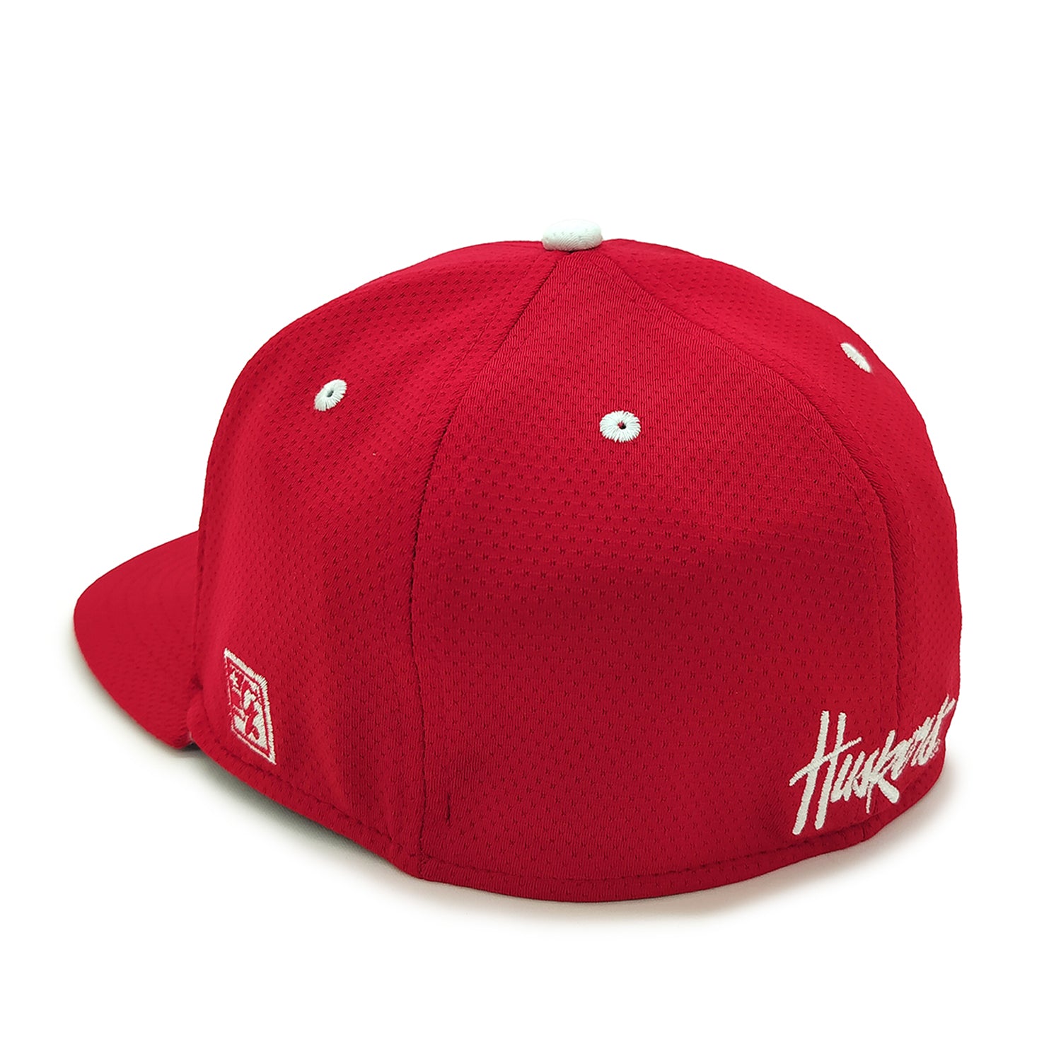 Instant Cooling Fabric in Red Stretch-Fit Hat, Flat Bill, Fitted - Nebraska Cornhuskers