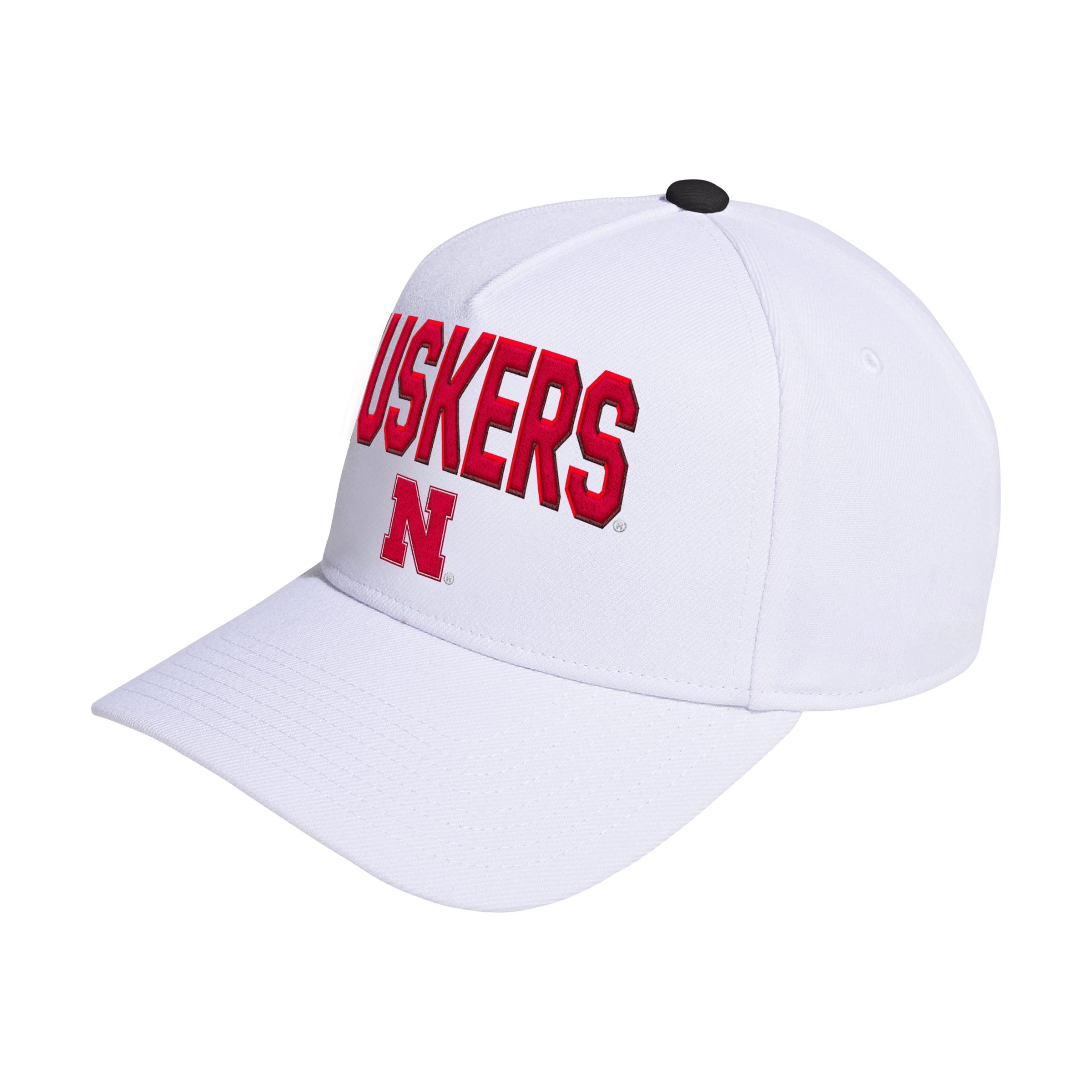 White HUSKERS Adidas Low-Profile A-Frame Hat - Nebraska Cornhuskers