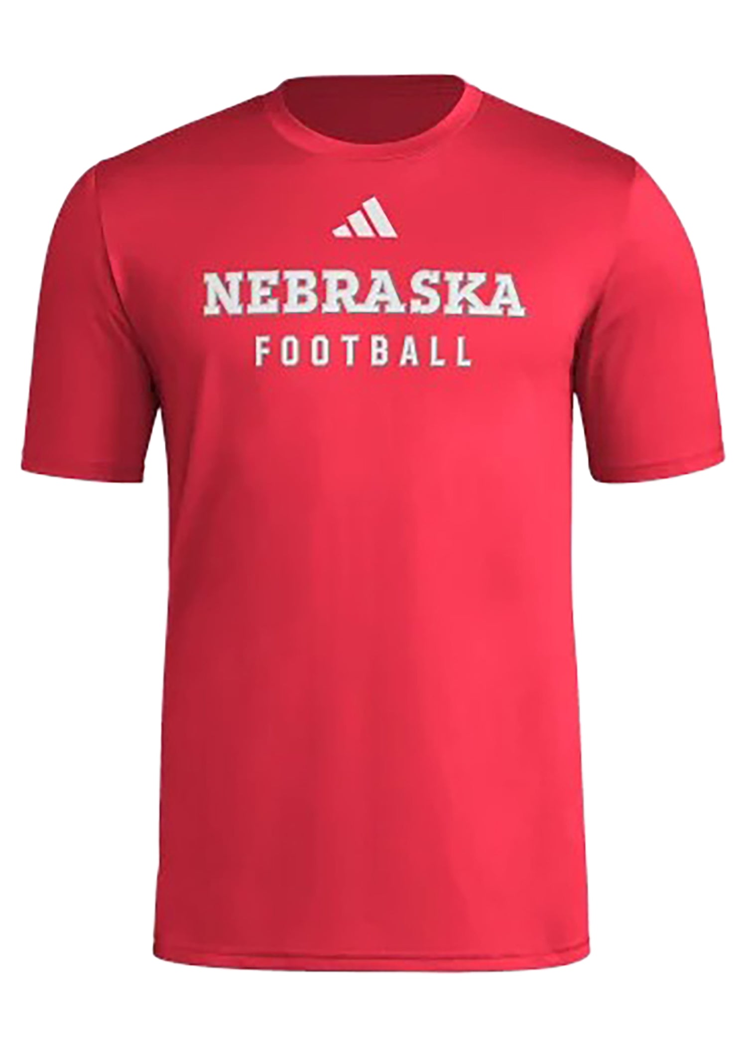 Nebraska Adidas Locker Practice Football Pregame Tee - Red