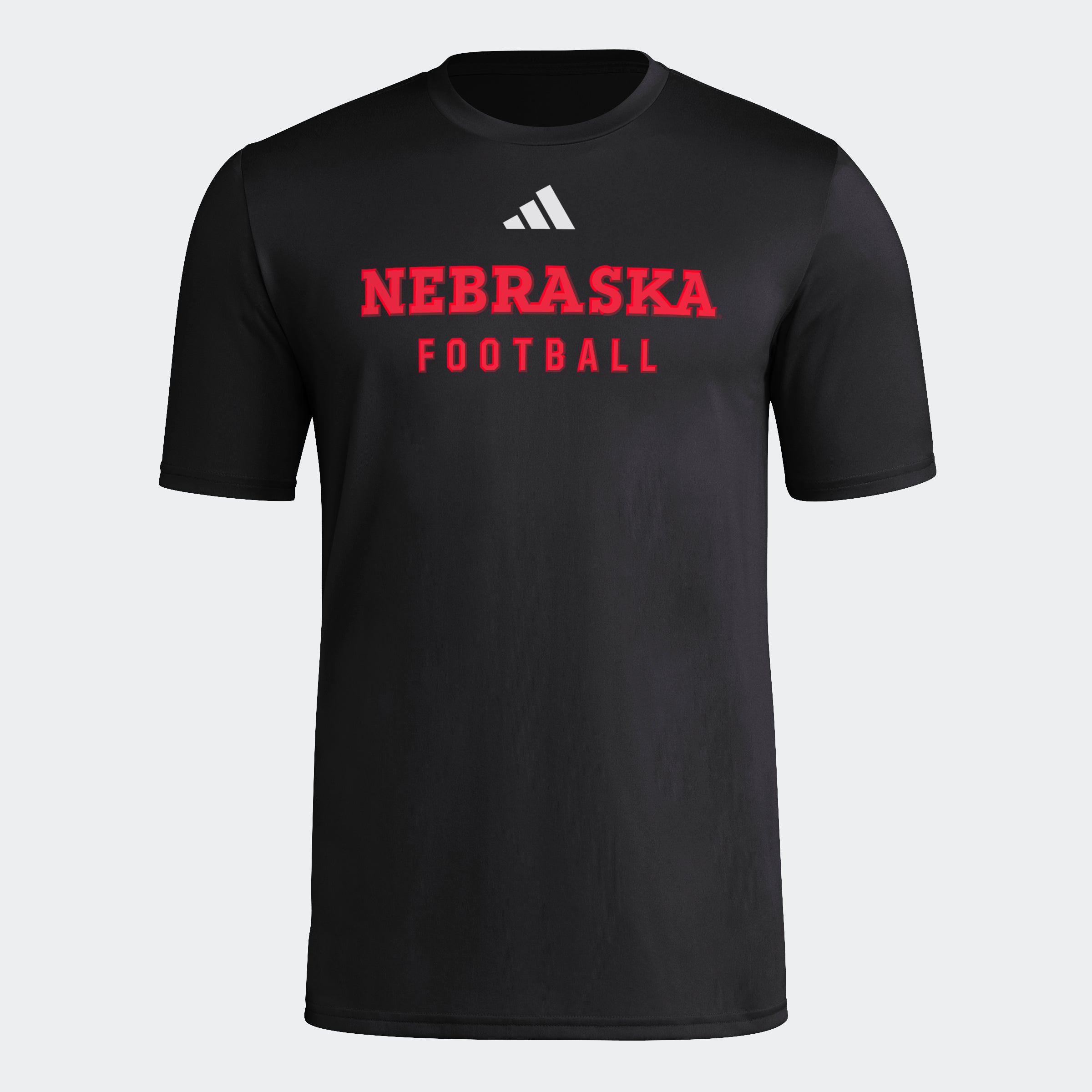 Adidas Pregame Nebraska Football Short Sleeve Black