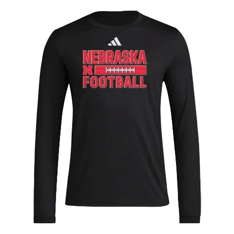 Nebraska Adidas Locker Laces Out Pregame Football Long Sleeve Tee