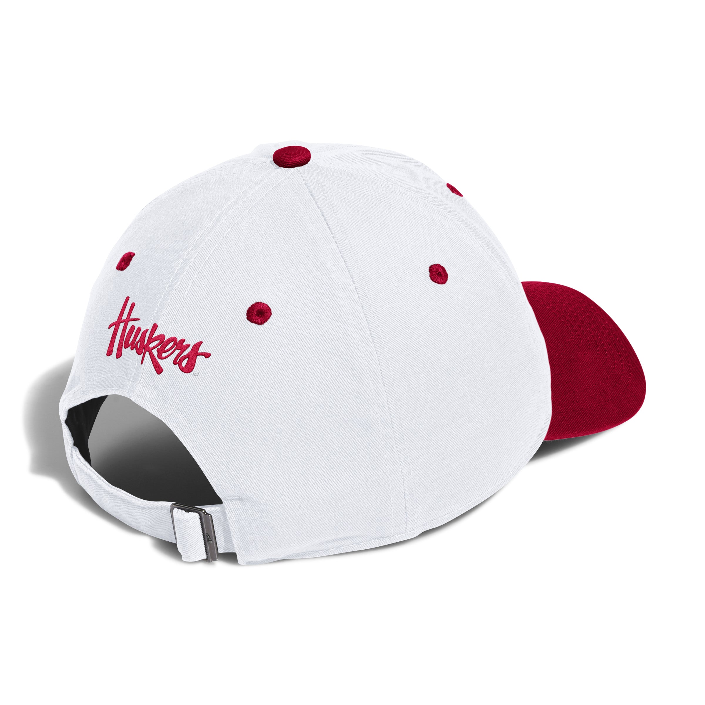 White Adidas Baseball Cap Slouch Hat - Nebraska Cornhuskers