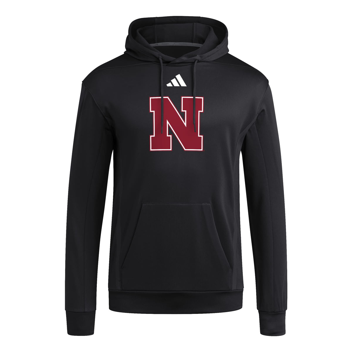 Black Adidas Game and Go No Logo Iron N Hoodie - Nebraska Cornhuskers