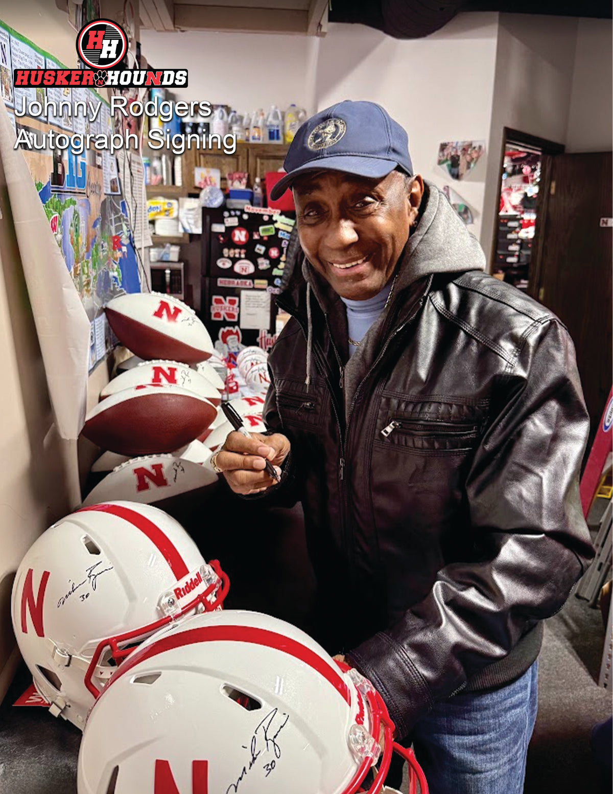 Johnny Rodgers Autographed Heisman Trophy Football - Nebraska Cornhuskers