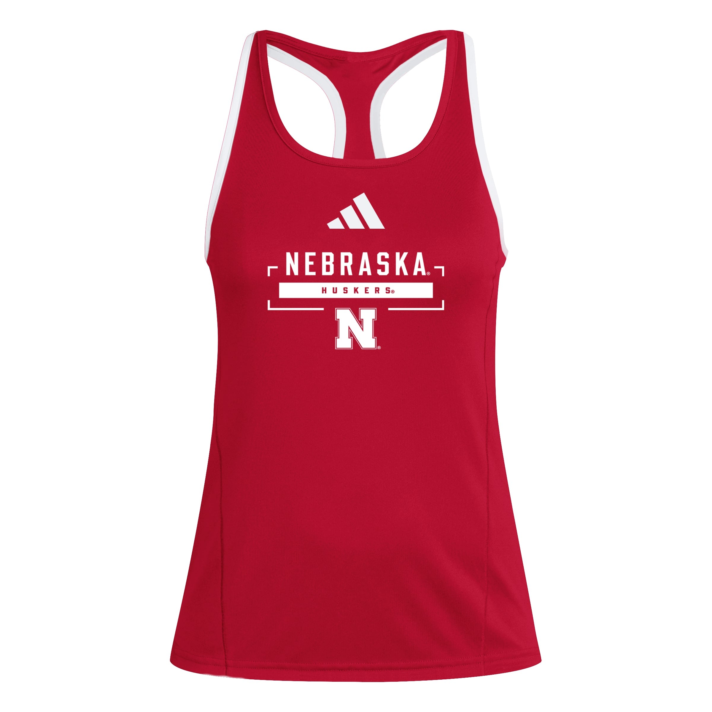 Red Adidas Women's Designed for Training Tank - Nebraska Cornhuskers