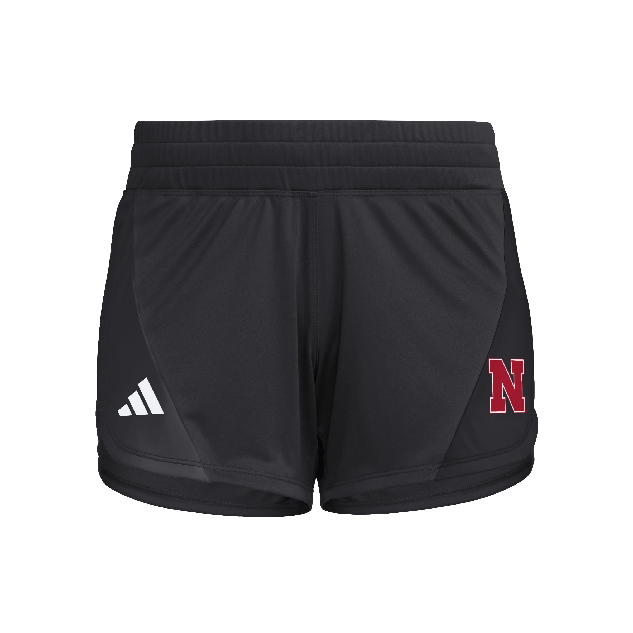 Black Adidas Women's Designed for Training Knit Training Short - Nebraska Cornhuskers