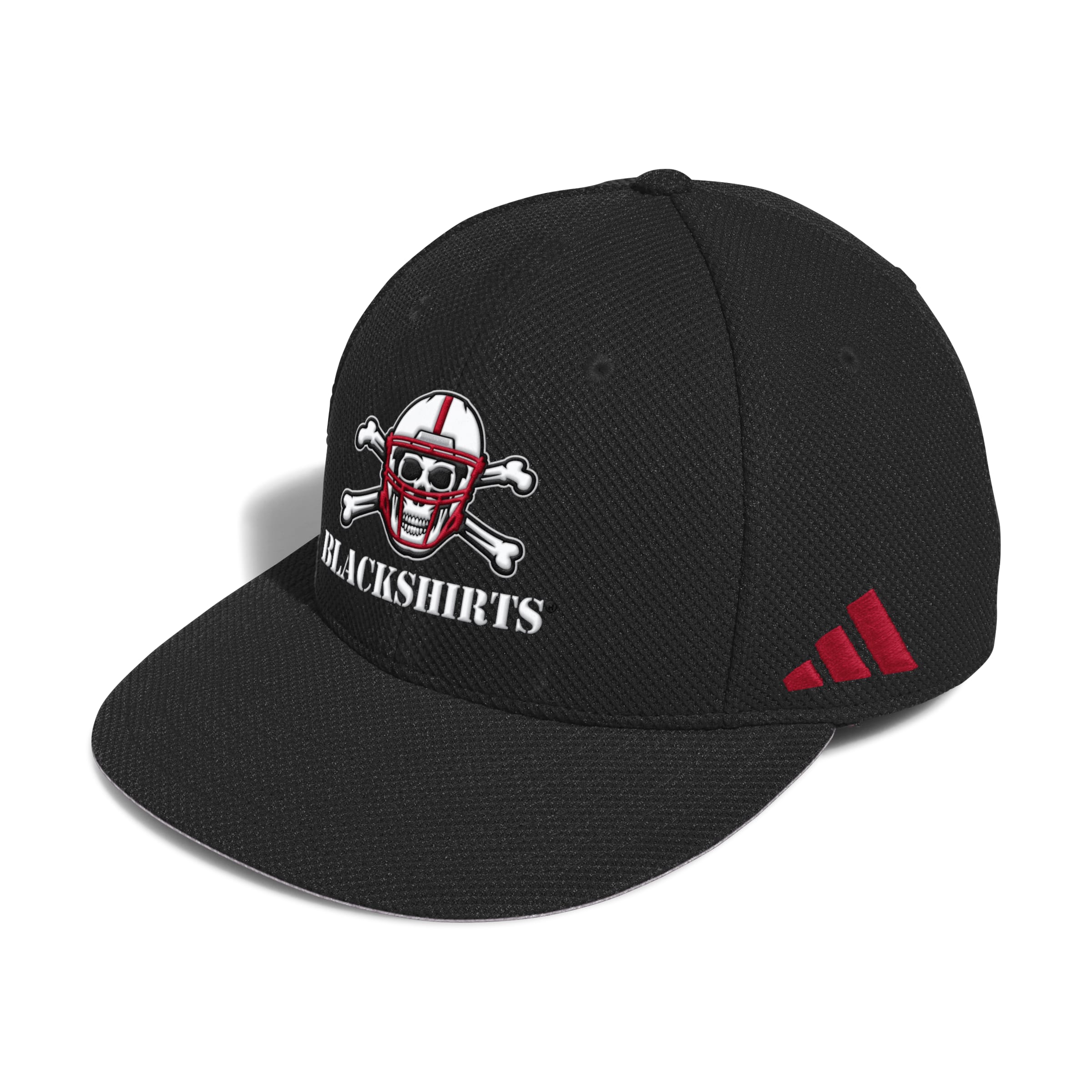 Black Adidas Fitted Mesh Backing Hat - Nebraska Cornhuskers
