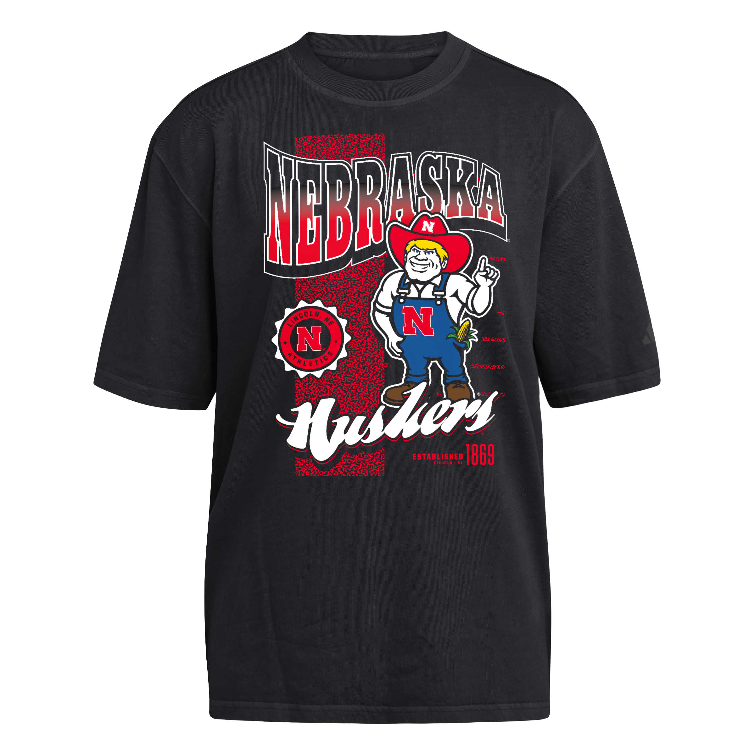 Black Adidas Women's Premium Fashion Tee - Nebraska Cornhuskers